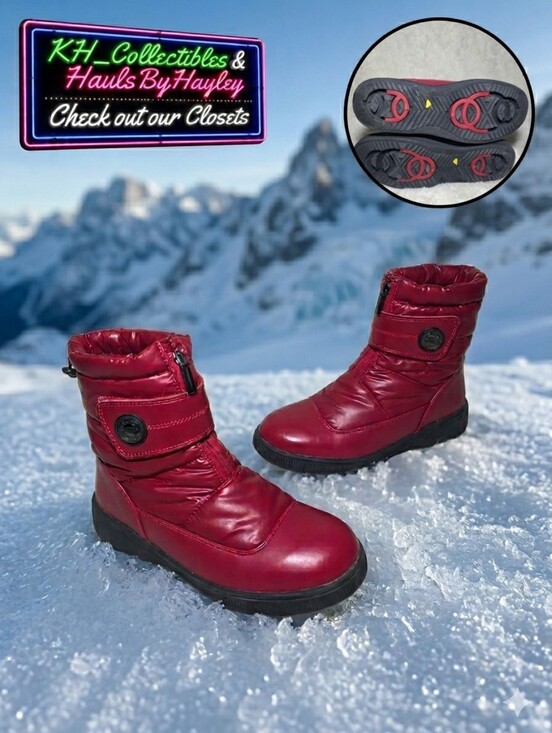 Olang Shoes - Olang Italy Red Quilted Puffer Winter Snow Boots EU 38 US 8 OC System Ice Grips